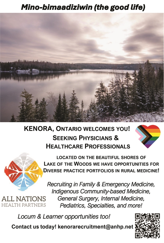 Kenora, Ontario Welcomes You! Diverse Physician Practice Portfolios